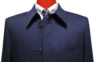 Navy Blue Mac Coat For Men - Modshopping Clothing