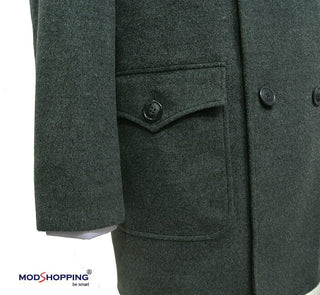 60's Retro Grey Pea Coat - Modshopping Clothing