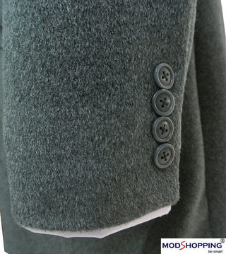 60's Retro Grey Pea Coat - Modshopping Clothing