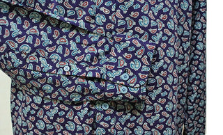 60s Mod Style Purple Paisley Shirt - Modshopping Clothing