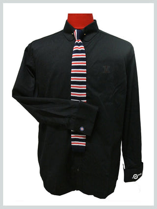 black mod shirt| 60s vintage mod style penny collar shirt uk - Modshopping Clothing