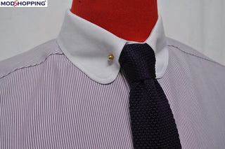 mens lilac shirt | penny pin collar vintage shirt - Modshopping Clothing
