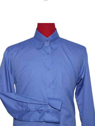 Sky Blue Penny Pin Collar Shirt - Modshopping Clothing
