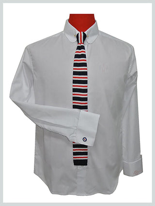 White Penny Pin Collar Shirt. - Modshopping Clothing