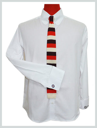 60s Style White Tab Collar Shirt - Modshopping Clothing