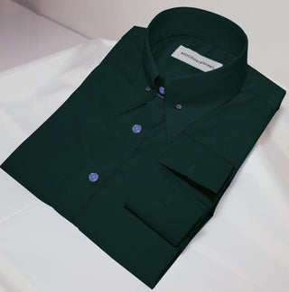 Dark Green Pin Collar Shirt - Modshopping Clothing