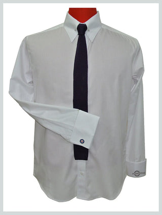 High Collar Pin White Shirt - Modshopping Clothing