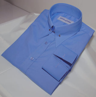 High Collar Shirt Sky Blue Vintage Style Shirt - Modshopping Clothing
