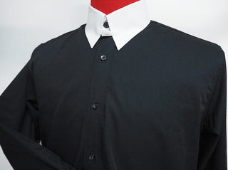 Tab Collar Shirt |  Black Wedding Shirt - Modshopping Clothing