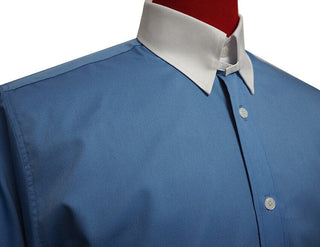 Tab Collar Shirt | Sky Blue Shirt - Modshopping Clothing