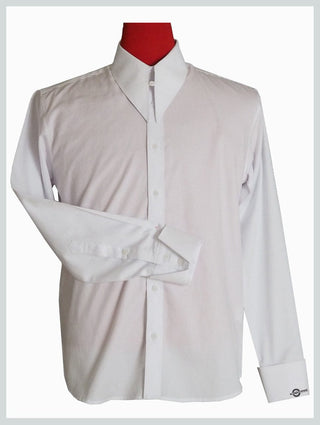 White Spearpoint Tab Collar  Shirt - Modshopping Clothing