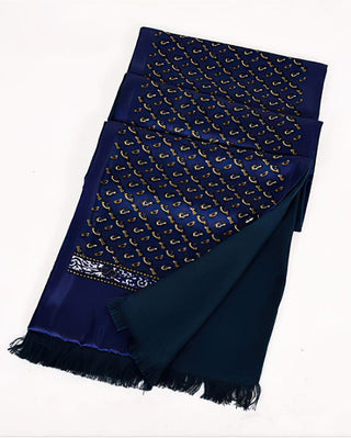 Vintage Style Navy Blue Paisley Scarf - Modshopping Clothing