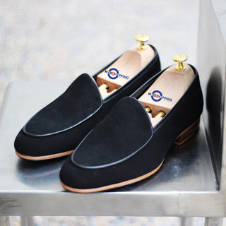 Loafers Suede Black Slip On Shoe - Modshopping Clothing