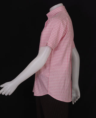 Gingham Shirt | Pink Retro Mens Gingham Shirt uk - Modshopping Clothing