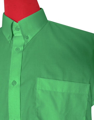 Short Sleeve Shirt | 60S Mod Style Green Color Shirt For Man - Modshopping Clothing