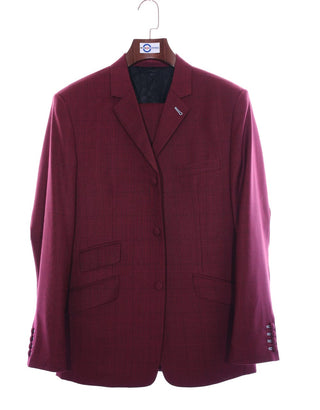 Suit Deals| Buy 1 Burgundy Prince Of Wales Check Suit Get Free 3 Products - Modshopping Clothing