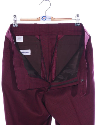 Suit Deals| Buy 1 Burgundy Prince Of Wales Check Suit Get Free 3 Products - Modshopping Clothing