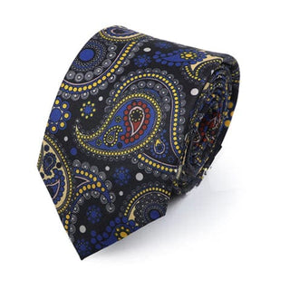 Black And Yellow Paisley Necktie - Modshopping Clothing