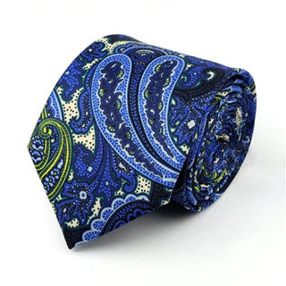 Blue And Beige Paisley Necktie - Modshopping Clothing