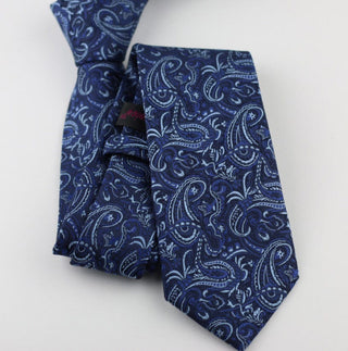 paisley tie| 60s mod style navy blue tie - Modshopping Clothing