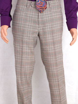 Mod Trouser | Beige Prince Of Wales Check Trouser - Modshopping Clothing