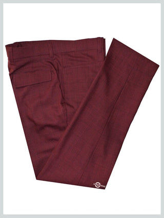 Mod Trouser | Burgundy Prince Of Wales Check Trouser - Modshopping Clothing