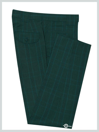 Mod Trouser | Olive Green Prince Of Wales Check Trouser - Modshopping Clothing
