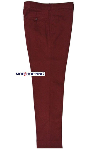 Sta Press Trousers | 60s Mod Classic Burgundy Mens Trouser - Modshopping Clothing