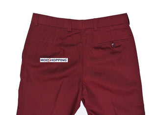 Sta Press Trousers | 60s Mod Classic Burgundy Mens Trouser - Modshopping Clothing