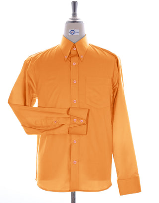 Button Down Shirt - Orange Color Shirt - Modshopping Clothing