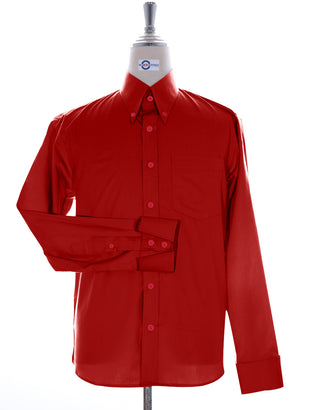 Button Down Shirt - Red Color Shirt - Modshopping Clothing