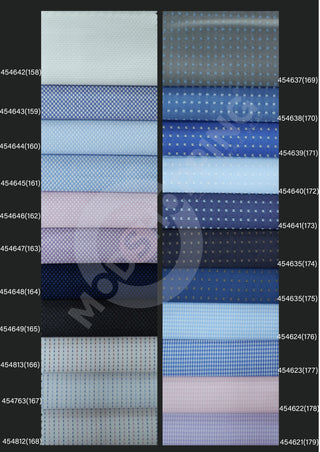 Custom Shirt - Dot and Small Houndstooth Shirting Fabric