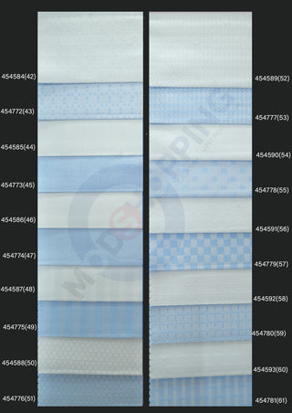 Custome Shirt - White and Sky Blue Multi Patten Shirting Fabric