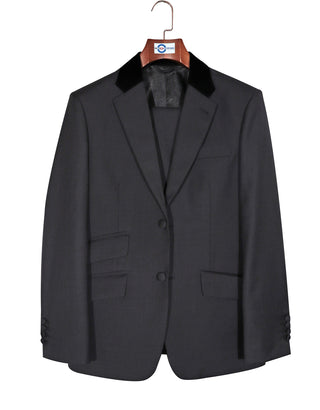 Two Button Suit - Charcoal Grey Luxury Wool Suit