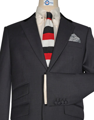 Two Button Suit - Charcoal Grey Luxury Wool Suit