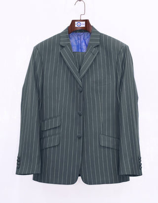 Grey and White Pinstripe Suit