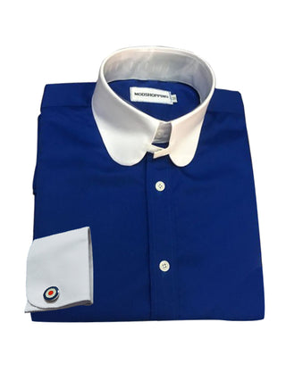 Royal Blue Penny Tab Collar Shirt UK