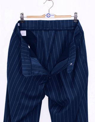 Navy Blue and White Pinstripe Suit