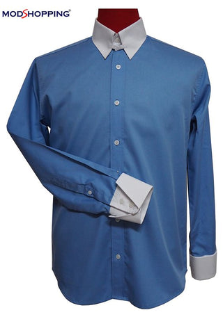 Tab Collar Shirt | Sky Blue Shirt