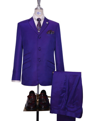 Dark Purple And Red Two Tone Tonic Suit