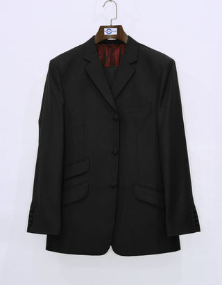 Tailored 3 Button Black Mod Blazer