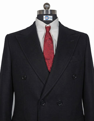 Black Double Breasted Long Coat