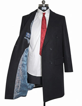 Black Double Breasted Long Coat