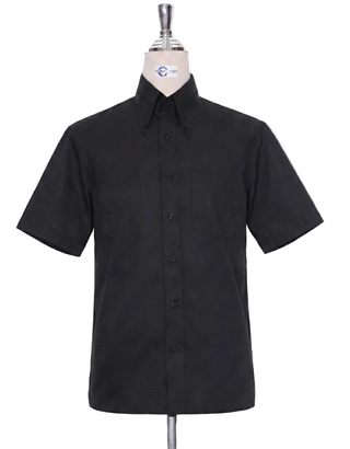 Men’s Black Tailored Fit Short Sleeve Shirt