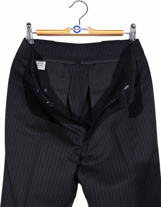 Men’s Stripe Suit – Black and Navy Blue Striped Suit