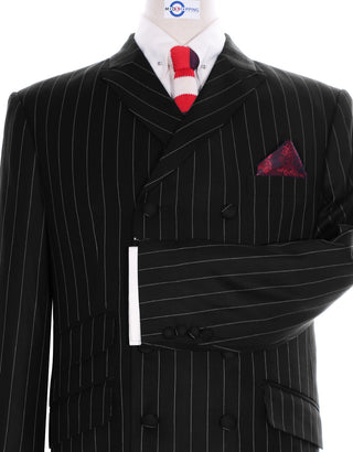 Black Striped Double Breasted Suit