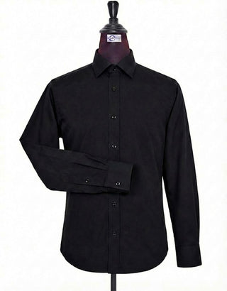 Black Spread Collar Shirt
