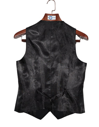 Executive 3-Piece Suit – Black & Navy Stripe Suit