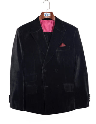 Black Velvet Double Breasted Suit 
