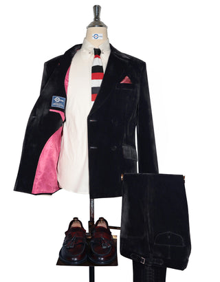Black Velvet Double Breasted Suit 